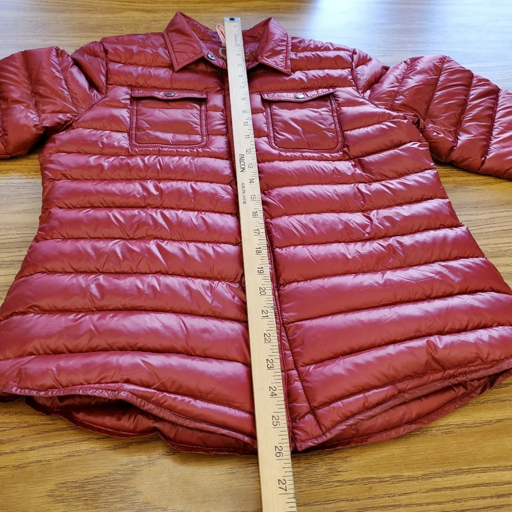 Cotes of London Harrow Royale Red Down Shirt PufferJacket Womens size M - Picture 11 of 15